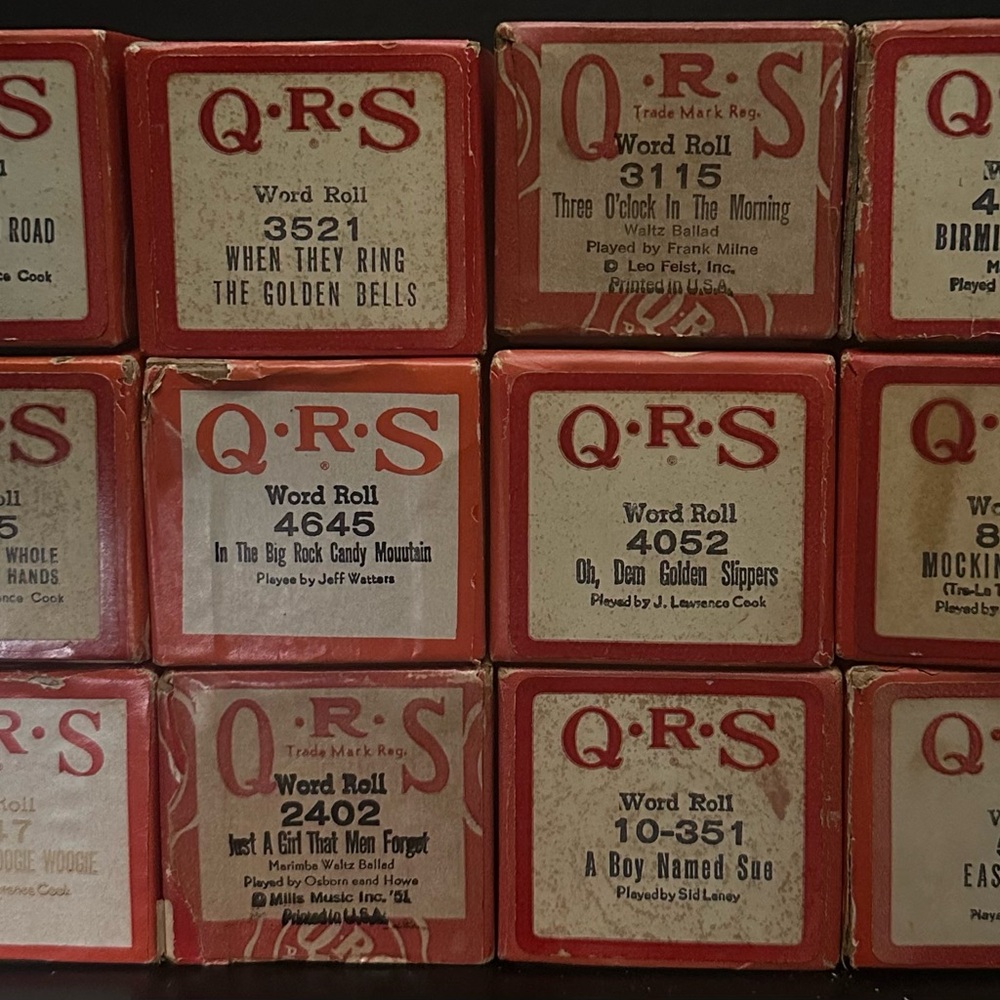 Vintage Word Roll Collection - Red and Tan